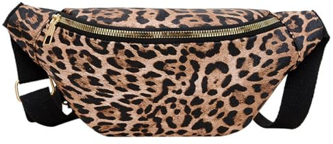 JYNVO Bauchtasche für Damen, Leopard, elegante Crossbody-Tasche, Hobo-Tasche, breiter verstellbarer Gurt, Geschenk zum Valentinstag