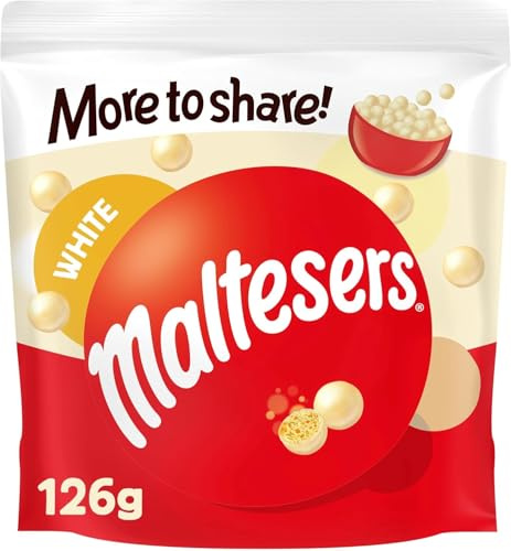 Weiße Malteser, weiße Schokolade und Wabe, mit Freunden und Familie teilen, 126g Beutel teilen