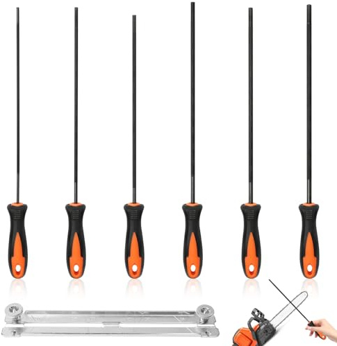 6 Stück Feile für Kettensäge 3.2 mm 4.0 mm 4.5 mm 4.8 mm 5.2 mm 5.5 mm | Pferd Feile Kettensäge Kettensägefeile Feilenset Werkstattfeilen Hochwertiges Metallfeilen Set für Heimwerker und Profis