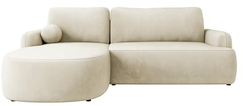 Mirjan24 Ecksofa Loridu für Wohnzimmer mit Schlaffunktion und Bettkasten, Eckcouch, L-Sofa, Polsterecke, abgerundete Kanten (Magic Velvet 2250, Seite: Links)