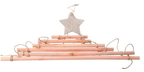 INOOMP Hängender Weihnachtsbaum mit Seil Rustikale Weihnachtsbaumdekoration für Gemütliche Weihnachtsdeko zu Hause Adventskranz Stil und Natürliche Materialien
