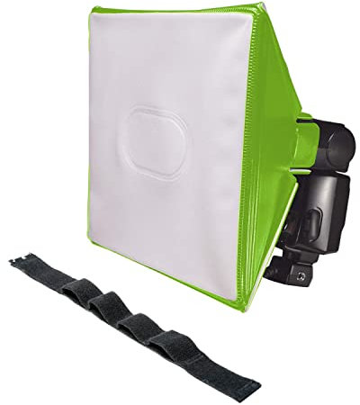 LumiQuest SoftBox III LQ-119S, Flash Diffuser & Light Softener, Universal Classic Design for External Camera Flashes with UltraStrap, Neon Green