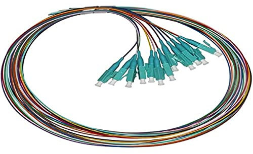 LINK LKLC12PT3 Lot de 12 câbles Pigtail, fibre optique, connecteurs LC Om3 Simplex, 1 m, Multicolore