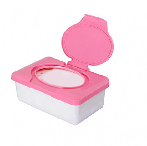 Jiacheng29 Wet Tissue Kunststoff-Aufbewahrungsbox Fall Home Auto Büro Tücher Halter mit Schnalle Deckel, Plastik, Rose, Einheitsgröße