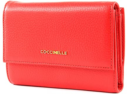 Coccinelle Metallic Soft Flap Wallet Polish Red