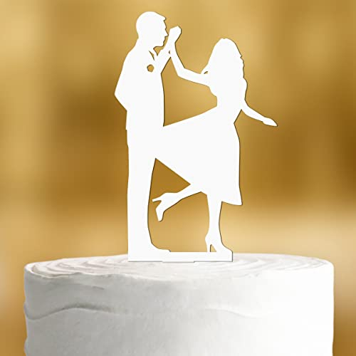 Cake Topper Tanz [tanzendes Paar] - Acryl deko weiss Hochzeit deko Hochzeitstorte Kuchendeko Tortendekoration Verlobung Tortenstecker Tortendeko Wedding cake