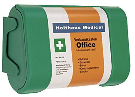 Holthaus Büro Office Verbandkasten mit Wandhalterung Erste Hilfe DIN 13157 von MBS-FIRE®