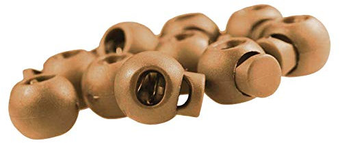 10 Einloch-Kordelstopper Kordelenden Kordelklemme rund 15x19mm, Farbwahl, Farbe:beige