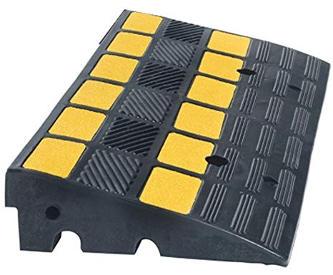 UvV Reflex UVBR6010 Bordstein-Rampe Gummi LxB 600x300 schwarz gelb reflektierend 40t (60x30x10 cm)