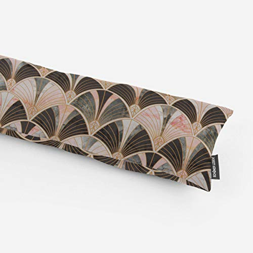 SCHÖNER LEBEN. Zugluftstopper Art Deco Bogen Marmor grün rosa braun, Auswahl:110cm Länge