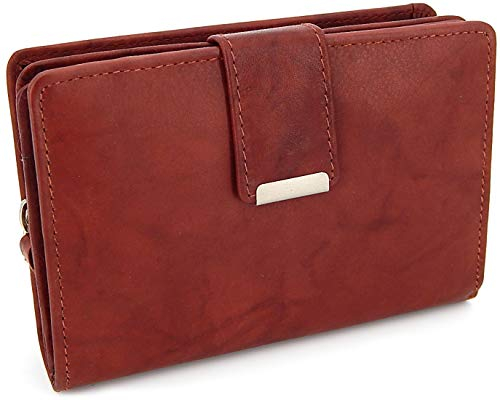 ekavale Damen Geldbörse aus weichem Leder mit RFID-Schutz - Damen-Portemonnaie (Braun)