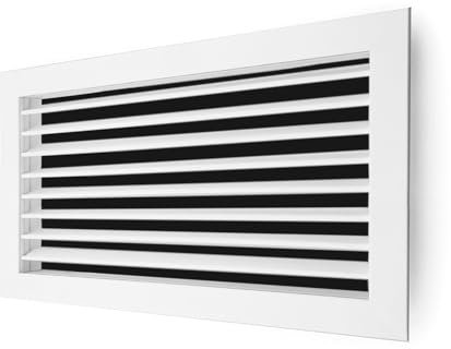 Ralertreik Rejilla Impulsión Blanca Lamas Horizontales Móviles para Aire Acondicionado Salida de Aire Orientable (500x150 mm)