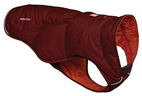 RUFFWEAR Quinzee Jacket, Verpackbarer, Isolierter Wintermantel für Hunde, Small, Fired Brick