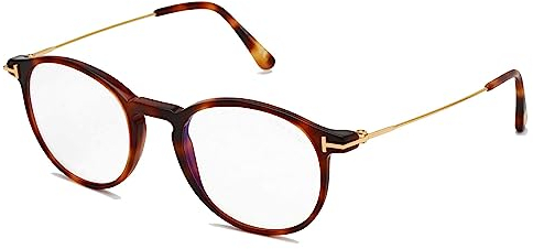 Brille Tom Ford FT 5759-B 053 Glänzendes Blond Havanna, Tiefgold, t-Logo/B, beige (blonde)