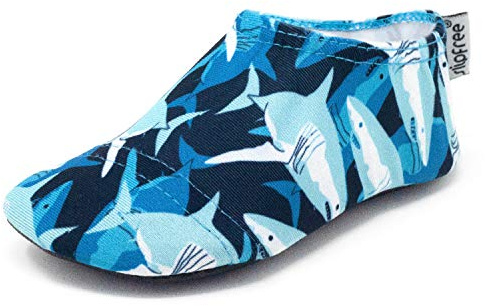 Slipfree Non-Slip Shoes for Girls and Boys. Light, Soft and Comfortable, Unisex Kids Beach Water Shoes with Protective Sole, Ideal for Holiday, Sports and Home. Jack, Age 7-8 Years Old