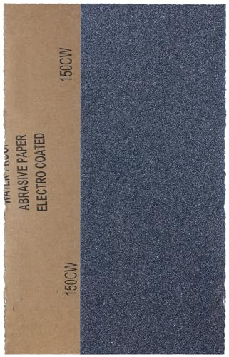 YoiYee Schleifpapier mit Körnung 150, 23 x 9,5 cm, sehr feine Schleifpapierrolle für Holz, Metall, Kunststoff, Glas, Stein und Wandschleifen, 10 Stück