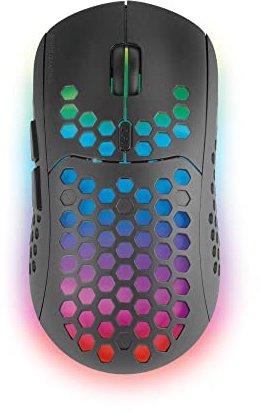 Mars Gaming MMW3, Kabellose Gaming Maus, RGB Flow, Ultraleicht 79g, 3200DPI, Schwarz