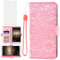 Asuwish Kompatibel mit Huawei Mate 9 Wallet Case und Panzerglas Displayschutzfolie Kartenhalter Ständer Magnetische Leder Flip Cell Zubehör Handyhülle für Hawaii Mate9 MHA-L29 Damen Herren Roségold