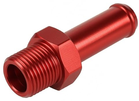 PrecisionGeek – Aluminium 1/8 NPT to 7–8 mm (5/16) Push-On Barb Tail Hose Pipe Fitting, Red, Lightweight & Corrosion Resistant Connector for Fuel, Air, Water, Oil, DIY Applications – 1 Piece