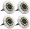 Bowfar 4 Stück Solar Bodenleuchten Aussen, Solarleuchten Garten mit 12 LEDs für Außen, 3000K Warmweiß Wasserdicht Led Solar Gartenleuchten, Solarlampen für Rasen Auffahrt Gehweg Patio Garden