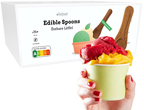 Wisefood Cuillères comestibles comestibles de la télévision, 15 000 cuillères à manger idéales pour la crème glacée ou le dessert, cuillères à glace durables (10 cartons)