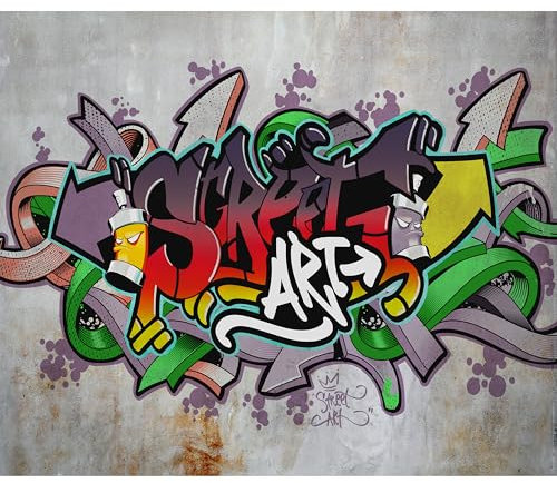 murando - Fototapete Premium-Vlies Graffiti 100x70cm - Foto Tapete Wohnzimmer Moderne Vliestapete XXL Wandtapete Motivtapeten Bildtapete 3d Effekt Wand Dekoration Flur Mural Streetart Betonoptik