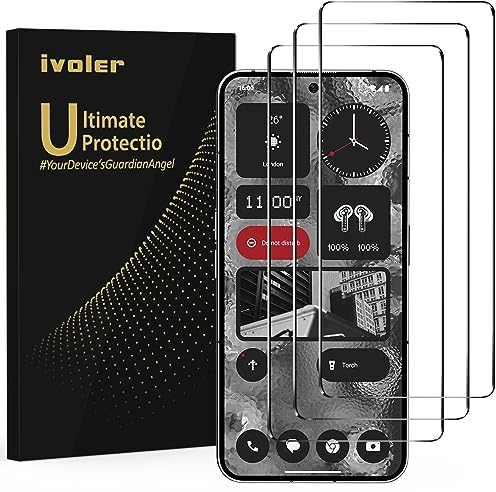 ivoler 3 Stück Schutzglas Schutzfolie für Nothing CMF Phone 1 / Nothing Phone 2, 9H Härte Schutz Glas, HD Klar Displayschutzfolie, Anti-Kratz Folie, Anti-Bläschen