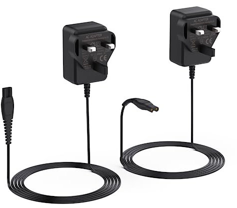 15V Shaver Charger 2 Pieces Compatible with Philips Norelco HQ8505 7000 5000 3000 Series MG5750 MG7790 Electric Razor, Aquatec, Arcitec, Multigroom, Beard Trimmer Adapter AC Power Supply Cord