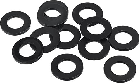 PATIKIL M14 Rondelle Plate en Nylon, 12 Paquet 14mm ID 27mm OD Étanchéité Espaceur Joint Anneau pour Robinet Tuyau Eau Tuyau Fixation Boulon,Noir