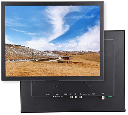 SYH&AQYE Monitor HD de 15 Pulgadas, Monitor Industrial Completamente Metálico 1024x768 4:3, Monitor de Computadora TFT con Entrada VGA/HDMI/AV/BNC, Monitor LED 400CD/m㎡ 800:1(EU)