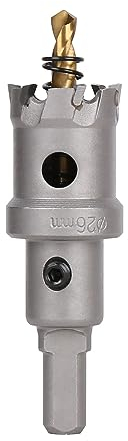 Vearter 26mm Scie Cloche en Métal, Carbure Tungstène Coupeur TCT Trou avec Foret de Centrage, pour Acier Inoxydable, Alliage, Cuivre, Fer, Plastique, Fibre de Verre