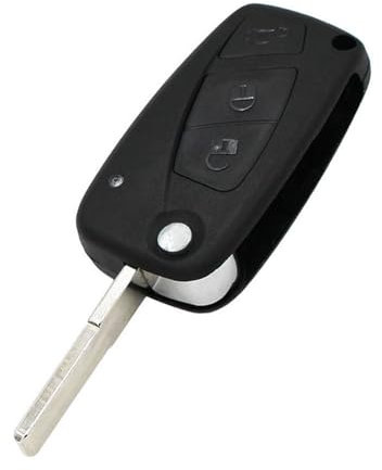Oulesh Guscio Chiave Telecomando per Fiat 500 Panda Idea Punto Stilo Ducato, Chiave Telecomando a 3 Pulsanti Pieghevole, Nera