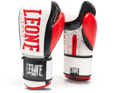LEONE 1947, Guantes de Boxeo Logo Wacs 10 Oz, Blanco