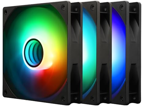 Thermalright TL-C12B-S V3 - Ventilador de CPU ARGB de 120 mm, con velocidad de 1500 rpm, ventilador silencioso de 4 pines PWM para PC, con efecto de luz de espejo ARGB (3 ventiladores)