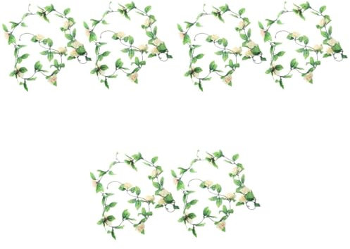 Cabilock 6 STK Künstliche Rose Pflanzengirlande Hochzeitsgirlande Gefälschte Seidenrosen-hängerebe Hängend Hochzeitsdekorationen Für Die Zeremonie Blumenkranz Rattan Klimaanlage Plastik