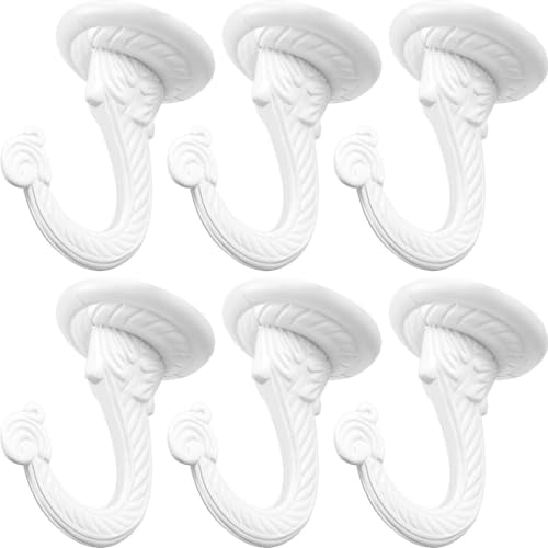 SGerste 6 Stück Swag Deckenhaken, robuste Girlandenhaken, hängende Pflanzen, Kronleuchter, Windspiele, Ornament-Haken für Zuhause, Büro, Küche (weiß)