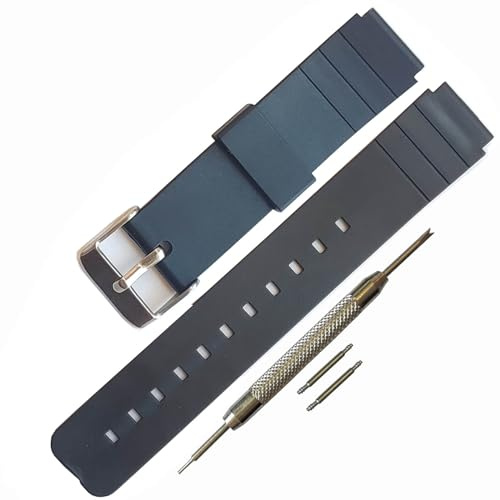 Bracelet de montre étanche en caoutchouc de silicone (16 mm) pour Casio MQ-24/MQ-58/104/76/71/98