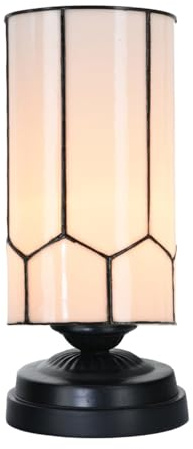 Tiffany kleine Tischlampe schwarz mit Gatsby - Art Deco Trade