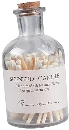 IMIKEYA 1 Bottled Matches Fancy Matches in Glass Jar Match Cloche with Striker Scented Candles Match Glass Bottle Scented Votive Candles White Wood Multifunction Medicine Bottle