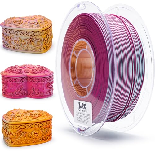 ZIRO Matt 3-in-1 Regenbogen PLA Filament 1.75mm, Matte Multicolor 3D Drucker Filament, Passen die Meisten FDM Drucker, 1KG/2.2lb Spule, Ahornwald