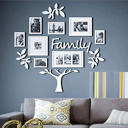 GaRcan Fotorahmen Collage Fotowand Fotorahmen Baum Wohnzimmer Fotowand Wachstumsrekord Wandaufkleber Dreidimensionale Kinderzimmerdekoration Fotowand Kindergarten (Weiß)