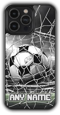 iPhone 11 Pro Max Personalised Football Phone Case - Custom Name Soccer Ball Cover Compatible for iPhone & Android - Customised Gift for Boys and Girls, Anti-Scratch, Anti-Drop-Shock