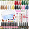 PEACECOLOR 33PCS Gel Nail Kit with Lamp Starter Kit 10 Colours Red Green Gel Polish with Glossy Glitter Matte Top Coat Base Coat Basic Manicure Tools Nail Kit Full Set for Gift