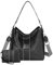 BAIGIO 2-teilige Schultertasche Damen Mittelgroß Umhängetasche Damen Groß PU-Leder Grosse Crossbody Bag Mittelgross Handtasche Frauen Damentaschen mit Verstellbarem Abnehmbarem Breitem Schultergurt