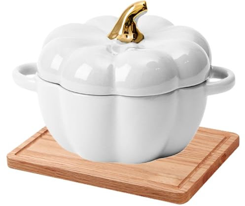 Pentola da forno olandese con zucca con coperchio, Forno olandese a forma di zucca, Pentola per zucca sicura per il forno, Barattolo con manico, Pentole per cucinare, Pentole antiaderenti, Zuppiera da
