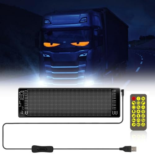 Teufelsaugen Lichter Devil Eyes Light Dynamische Dämonen Auto LED Display USB Flexibles Bluetooth App-Steuerungsdisplay für Auto LKW Fenster (7 * 17.3cm)