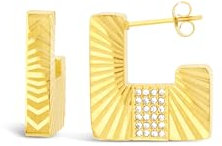 ARS-ARGENTI Ohrringe 80er Vintage Cucky-Design elegant 750 vergoldet 18K Schmuck Geschenk Damen Mädchen 20x20 mm hochglänzend luxuriös edel anumutig hypoallergen