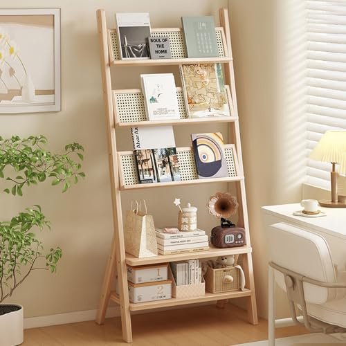 TRAGLO Zeitschriftenständer aus Holz, bodenstehender Prospektständer, Aufbewahrungsorganisator, Zeitschriftenhalter für Wohnzimmer, Büros, Einkaufszentren, Schulen(Original Wood)