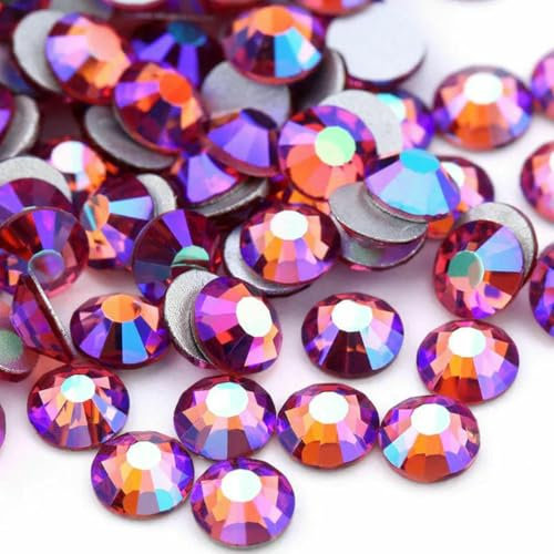 SS16 SS20 SS30 Glitter Strass C AB Non Hot Fix Retro piatto Strass Abbigliamento per Nail Art Tessuto Indumento-Rosa AB-SS20-1440 pezzi