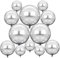 Luftballons Silber Metallic Helium,12 Stück XXL Luftballons Silber,Silber Folienballons,Luftballons Metallic Silber,4D Silber Foil Ballons,für Geburtstag Babyparty Hochzeit Party Dekoration(A)